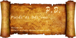 Paládi Dénes névjegykártya